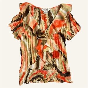 Y2K Multicolor Ruffle Blouse